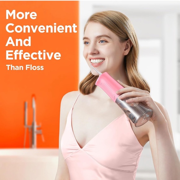 New Bitvae C5 Water Flosser Teeth Picks, Cordless Portable Oral Irrigator, Pink - Picture 6 of 7